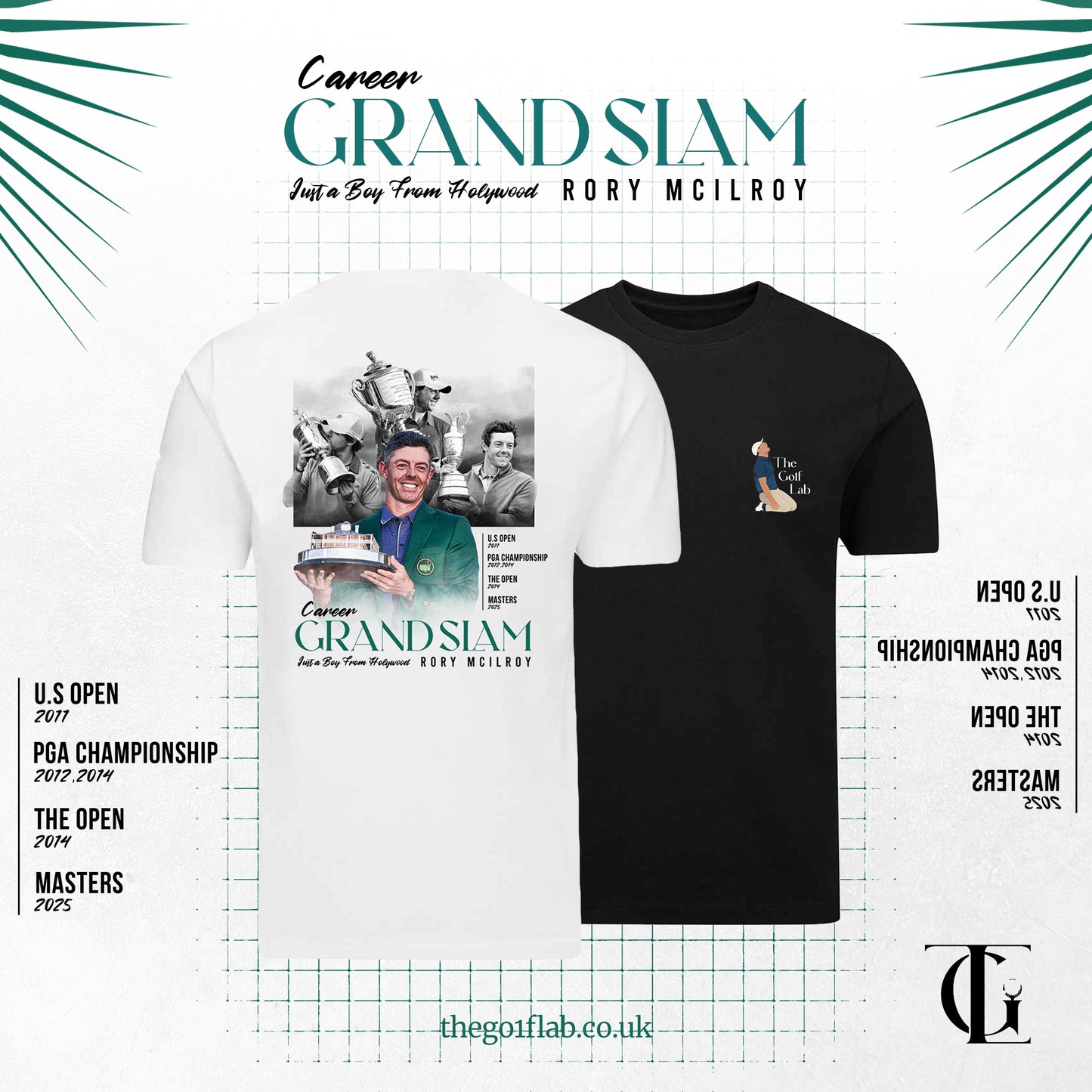 TGL Rory Grand Slam Limited Edition Premium Oversized Heavyweight T